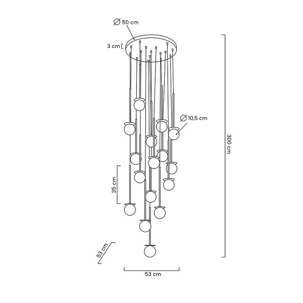 Lampa wisząca CANNON DISC 16 złota - Moosee